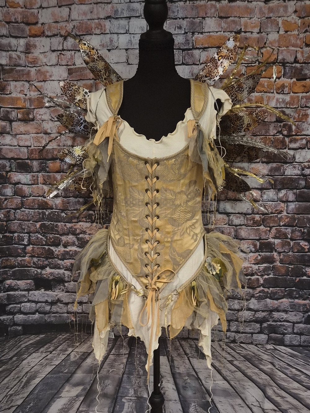 Moresca Gold and Cream Fairy Bodice/Corset Costume Dress